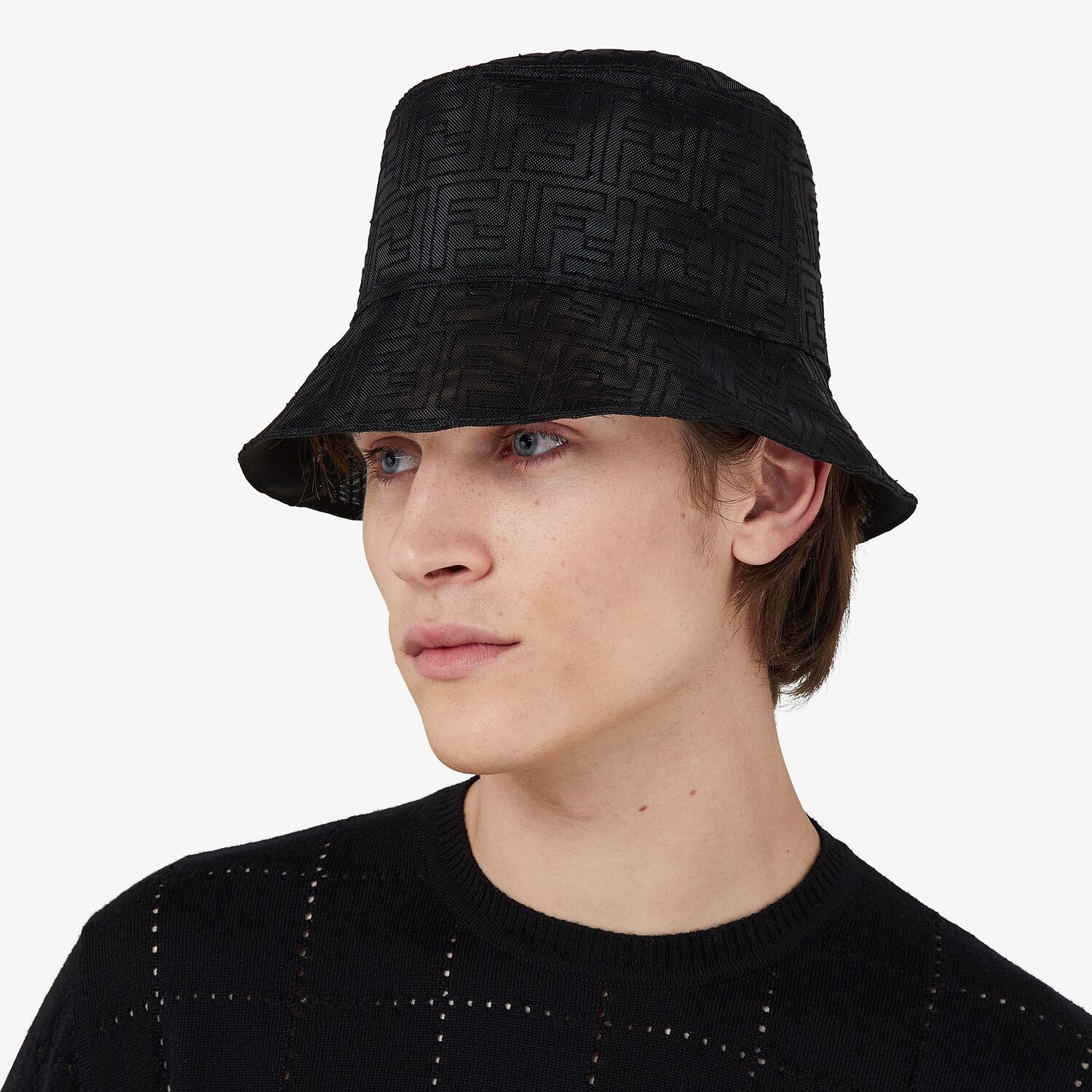 Black tech mesh bucket hat - 3