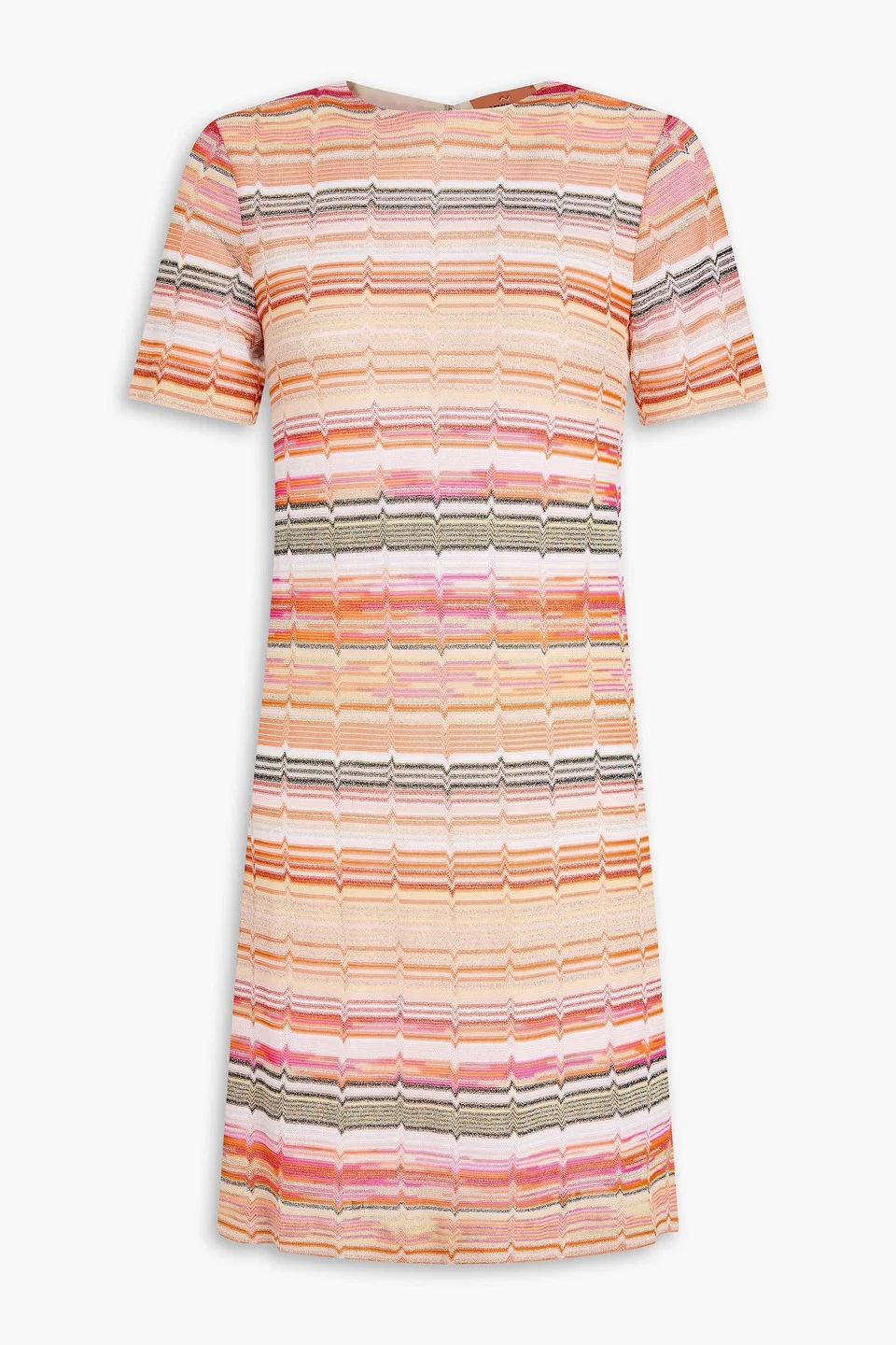 Metallic crochet-knit mini dress - 1