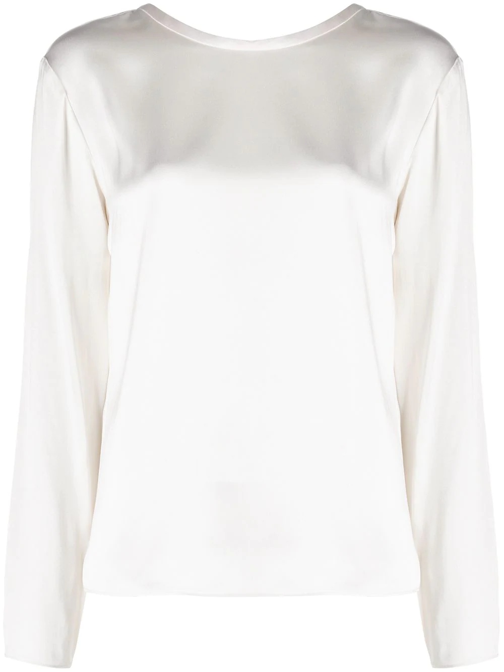 long-sleeve satin blouse - 1