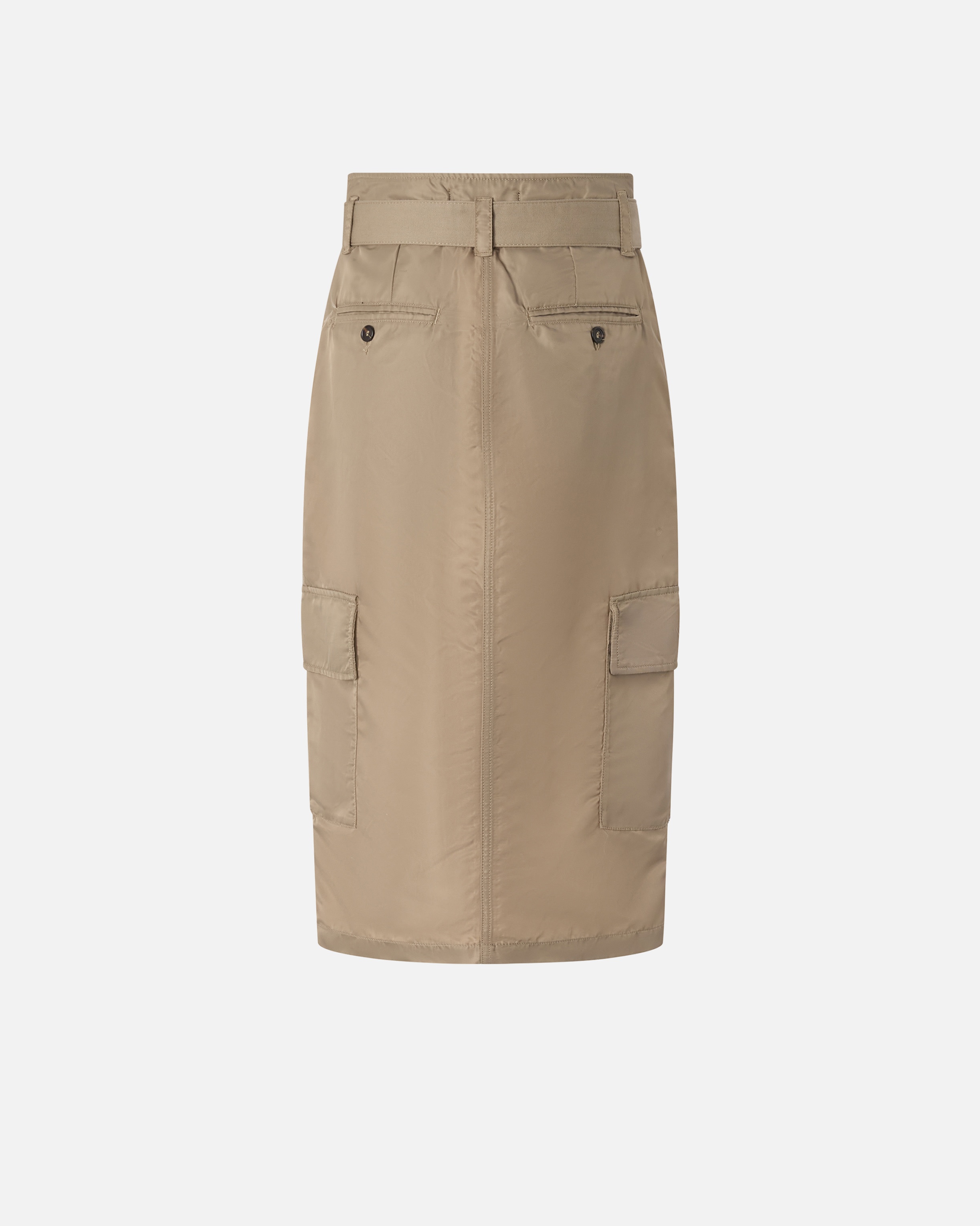 KNEE-LENGTH CARGO SKIRT WITH BELT - 2