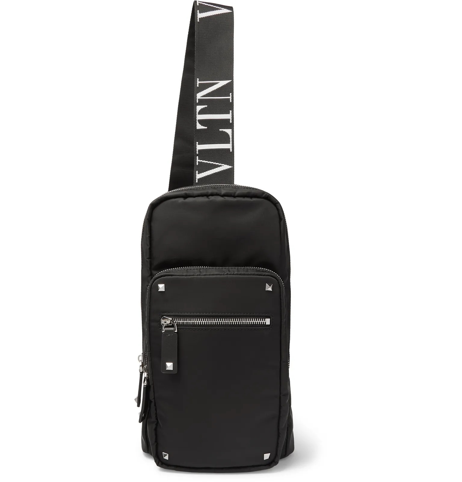 Valentino Garavani Leather-Trimmed Shell Sling Backpack - 1