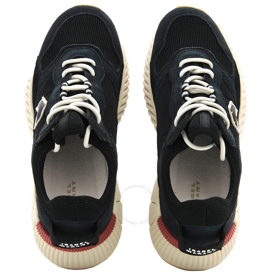 Isabel Marant Ladies Black / White Ewie Sporty Leather Sneakers - 4
