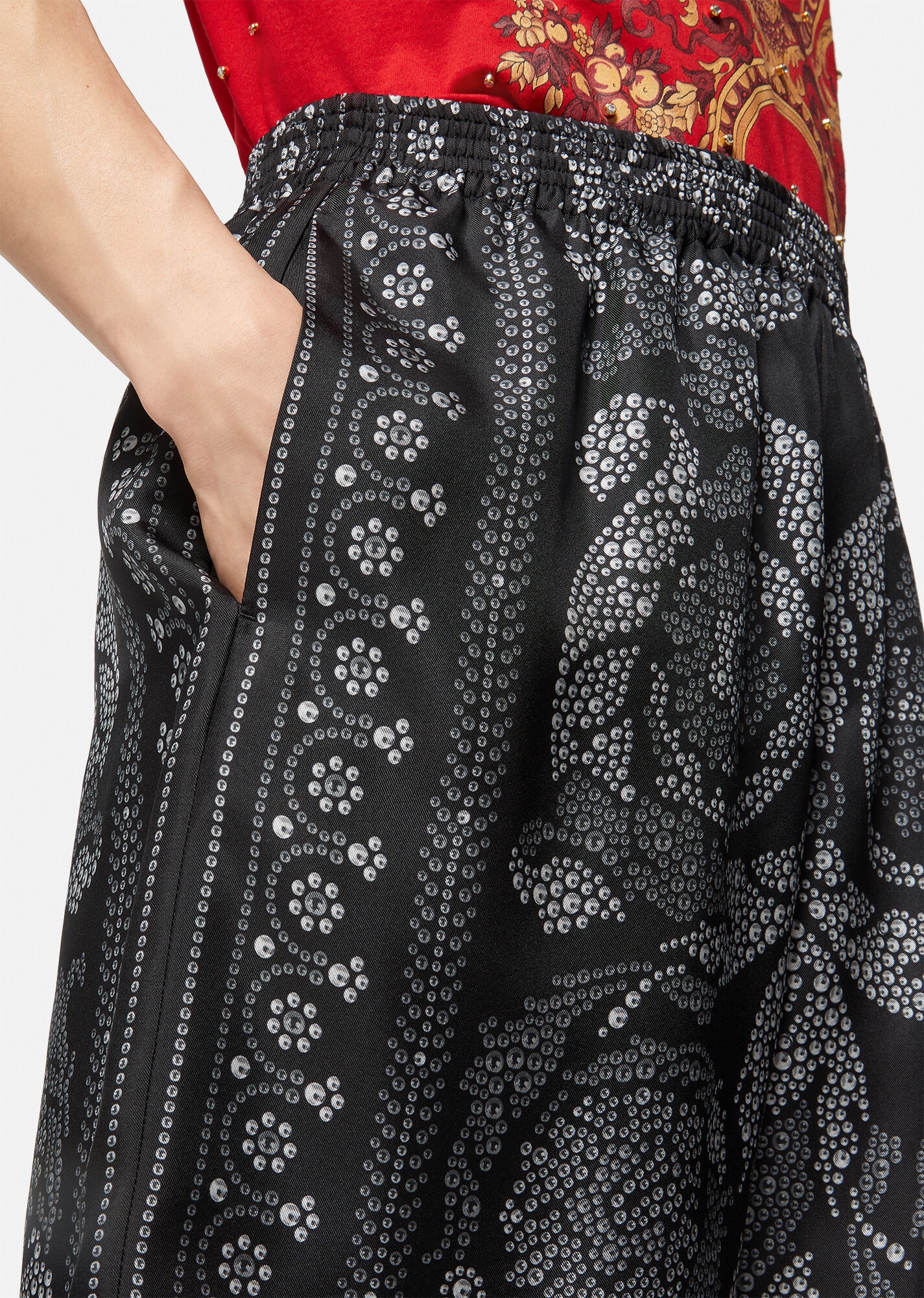 Barocco Silhouette Silk Shorts - 5