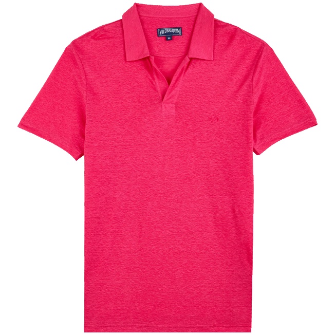 Men Linen Jersey Polo Shirt Solid - 1