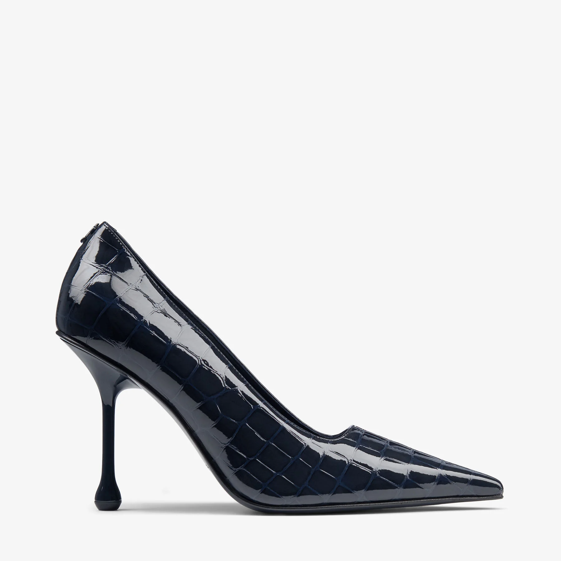 Ixia 95 Marine Shiny Croc Embossed Leather Pumps - 1