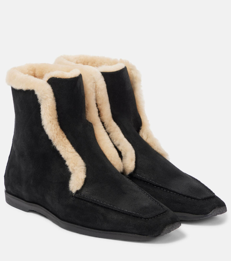 Shearling-lined leather ankle boots - 1
