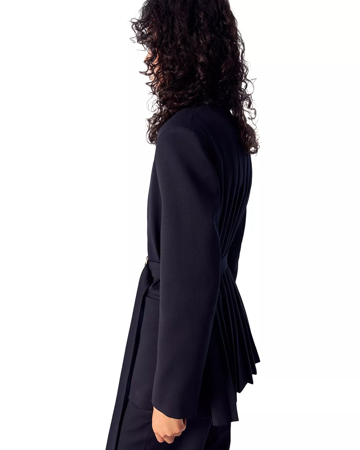 Villeplisse Belted Satin Lapel Blazer - 8