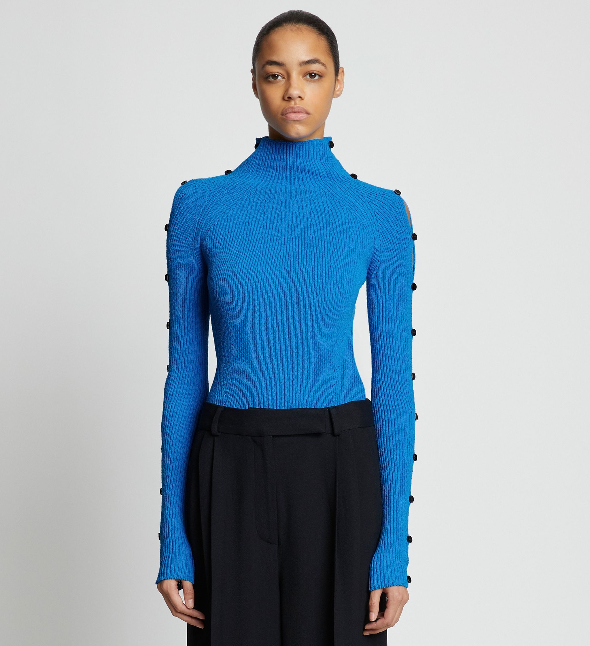 Cotton Rib Turtleneck Sweater - 2