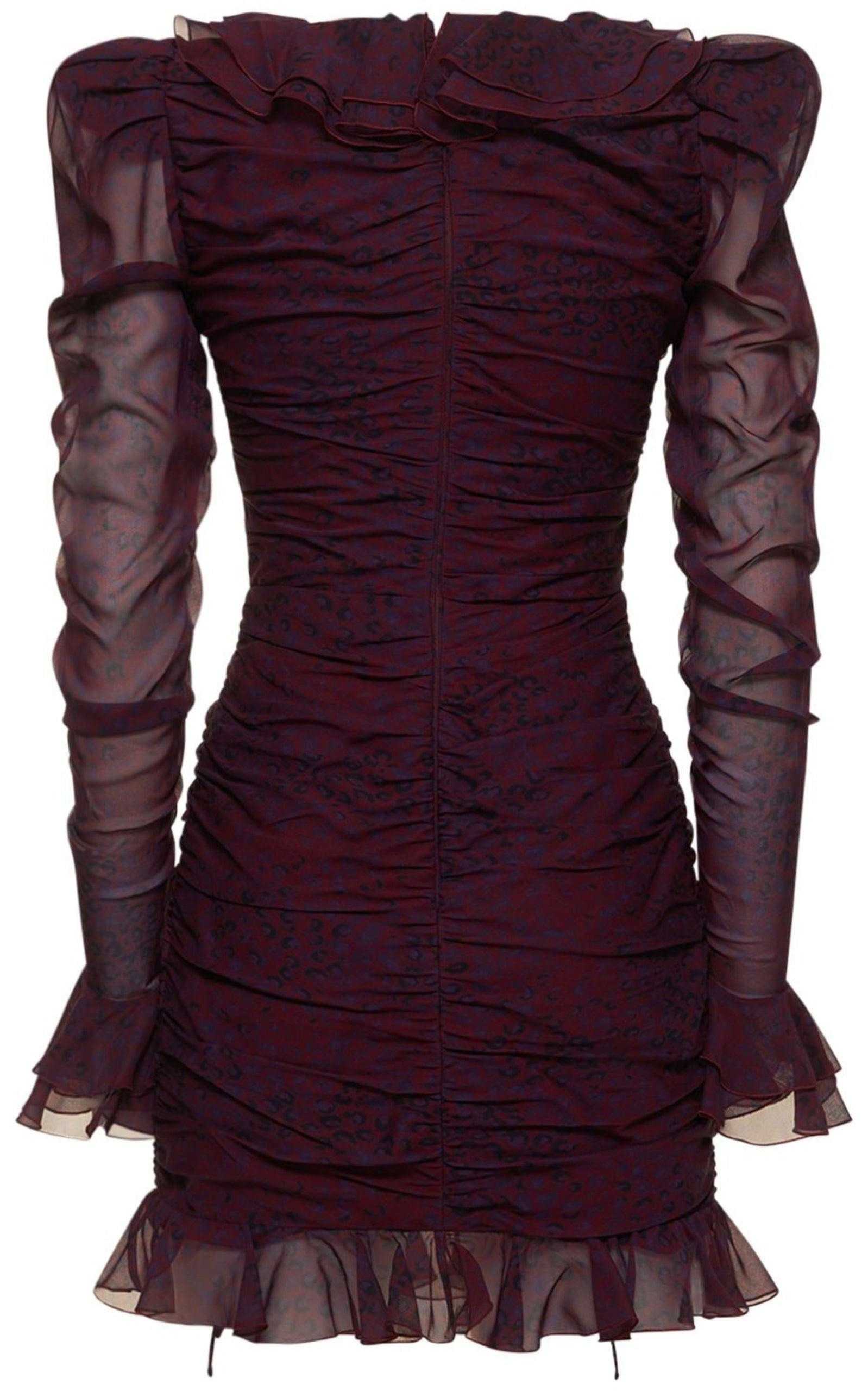 Leopard Print Silk Georgette Mini Dress - 4