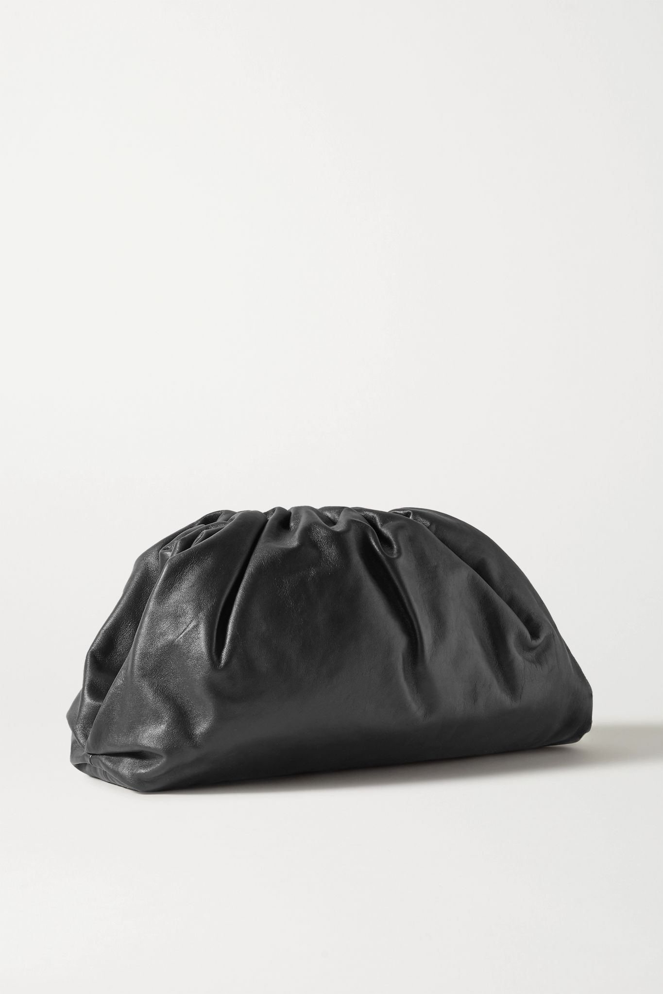 The Pouch large gathered leather clutch - 3