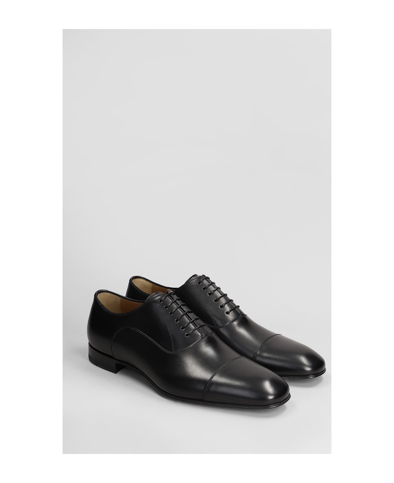 Greggo Lace Up Shoes In Black Leather - 2