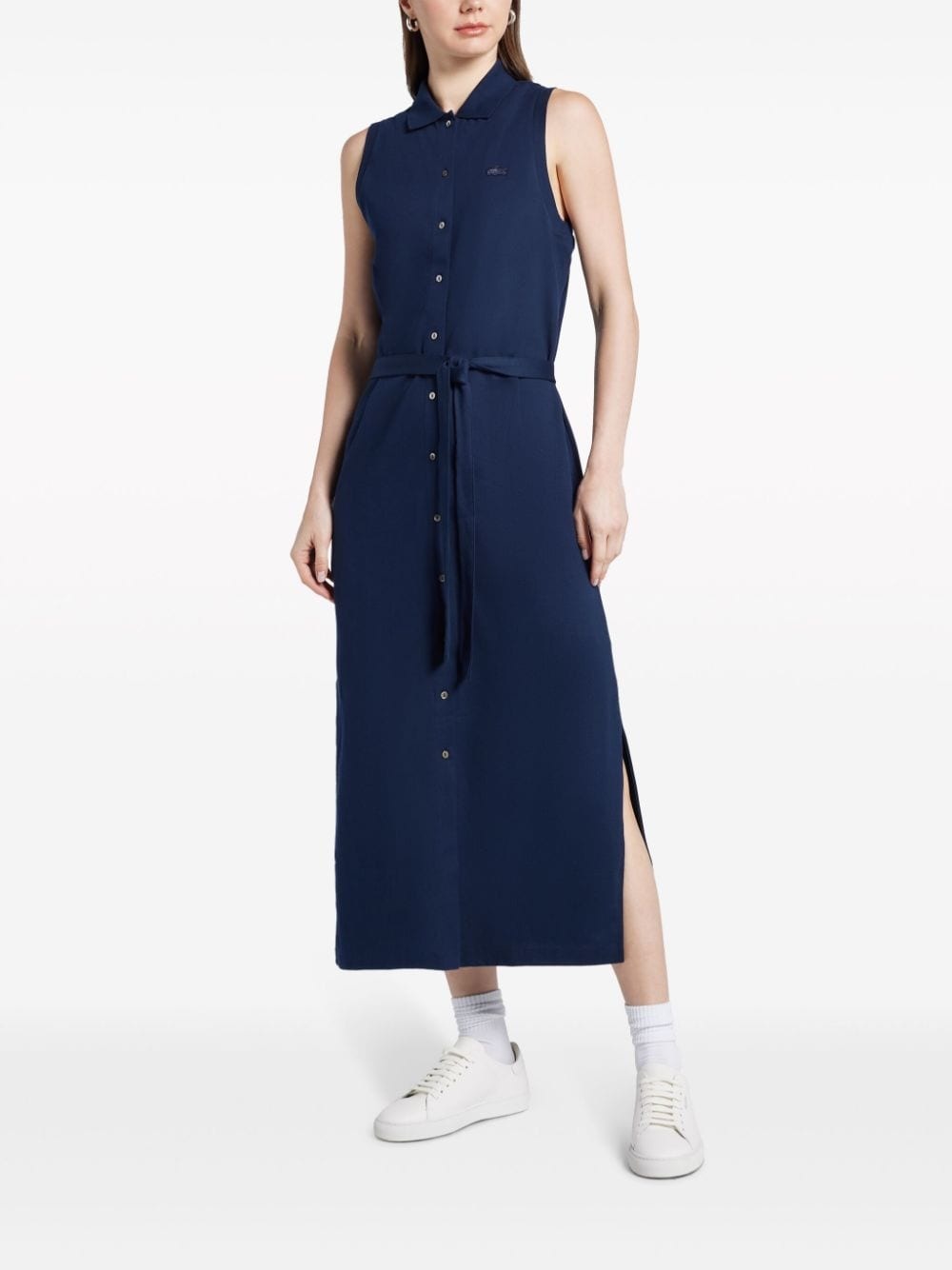 logo-patch cotton dress - 2