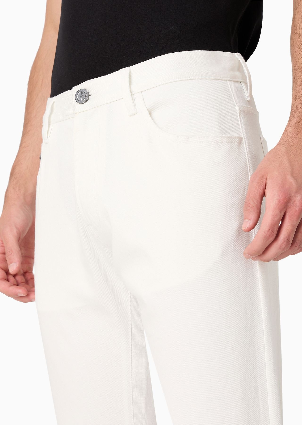 Regular-fit, five-pocket trousers in Lyocell and stretch cotton - 5