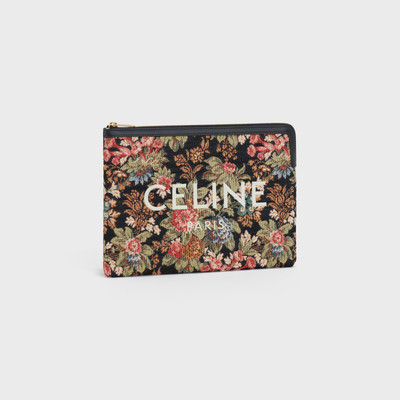 CELINE SMALL POUCH  IN  FLORAL JACQUARD WITH CELINE PARIS outlook