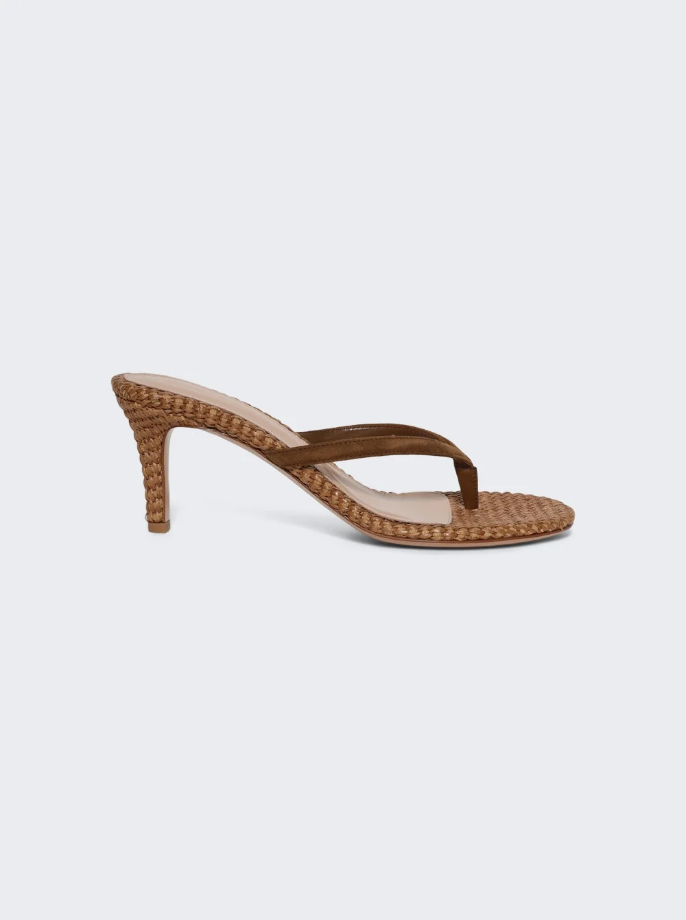Calypso Sandals Brown Raffia And Suede - 1