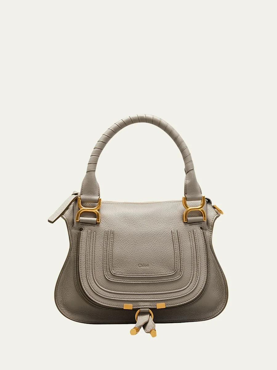 Marcie Small Satchel Bag in Grained Calfskin - 1