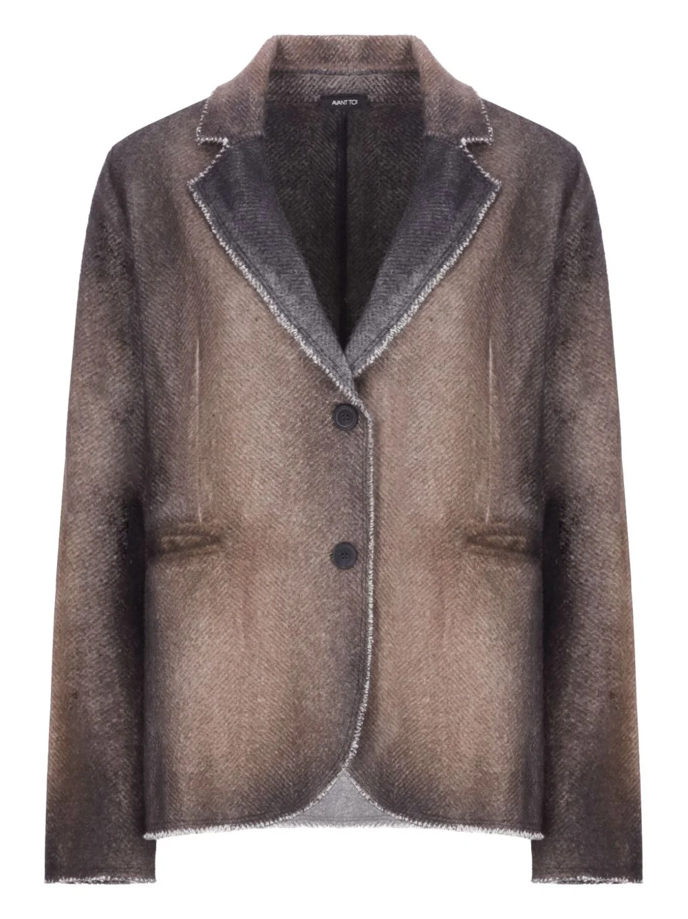 lapel raw-hem blazer - 1