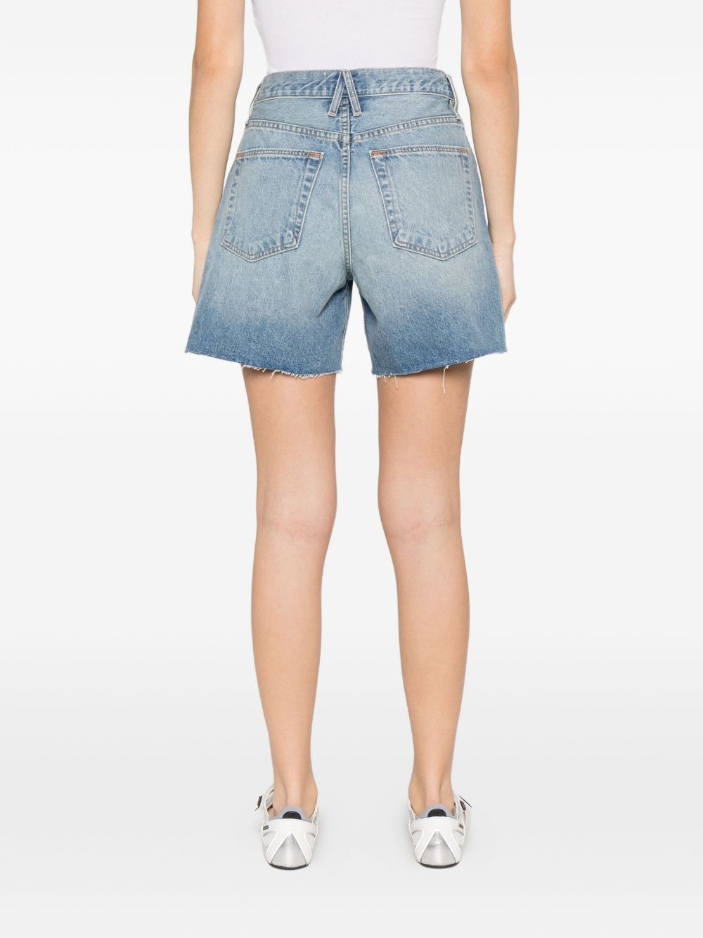 Sienna frayed-hem denim shorts - 4