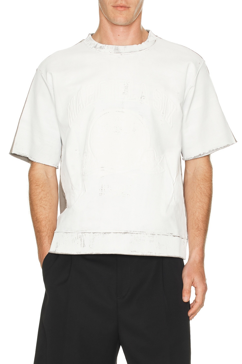 Crew Neck Short Sleeve Sweatshirt - 4