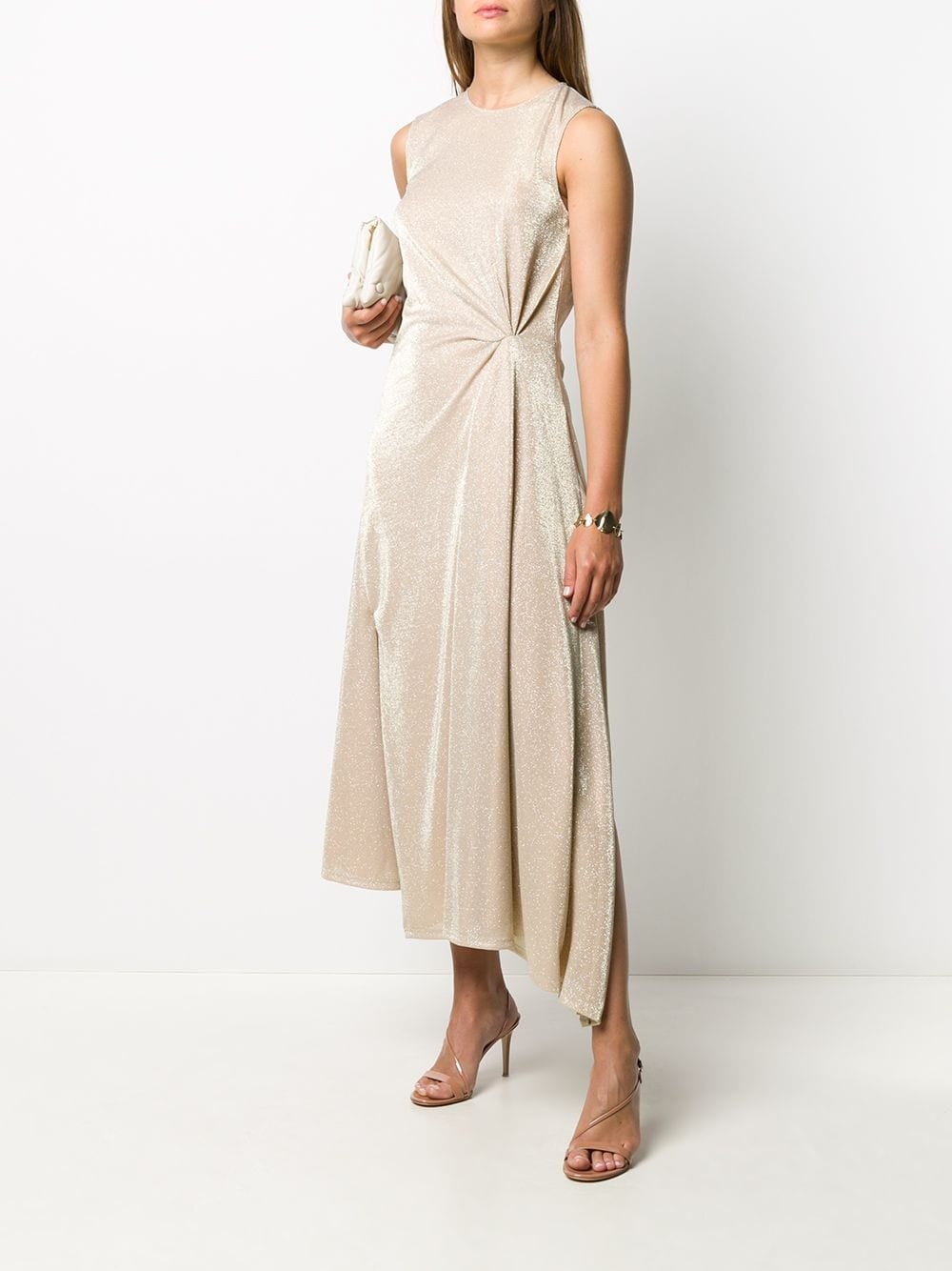 sleeveless draped dress - 2