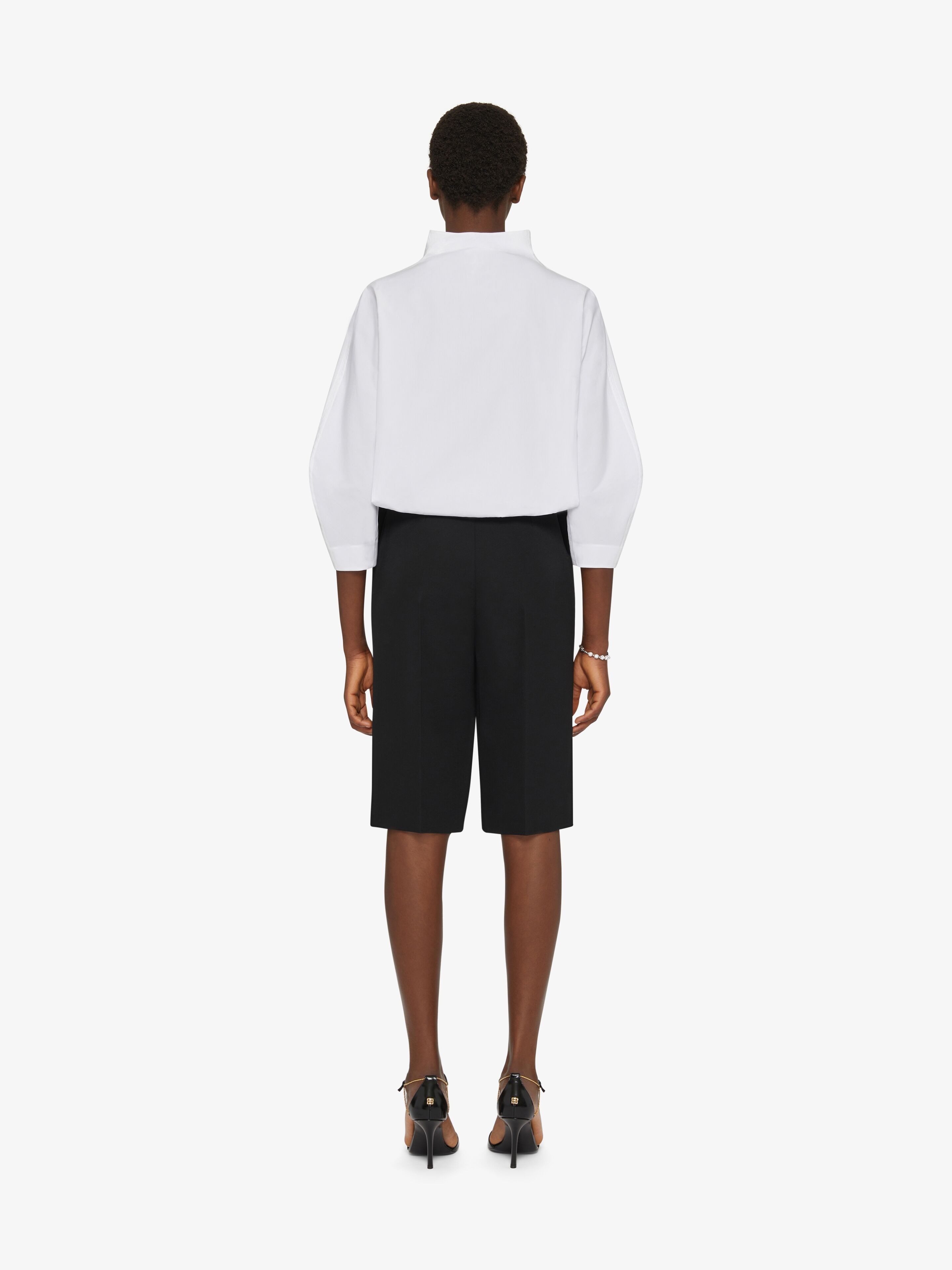 CROPPED SHIRT IN POPLIN WITH 4G DETAIL - 3