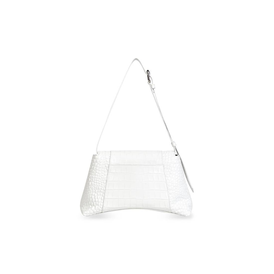 Women's Downtown Small Shoulder Bag Crocodile Embossed in White - 4