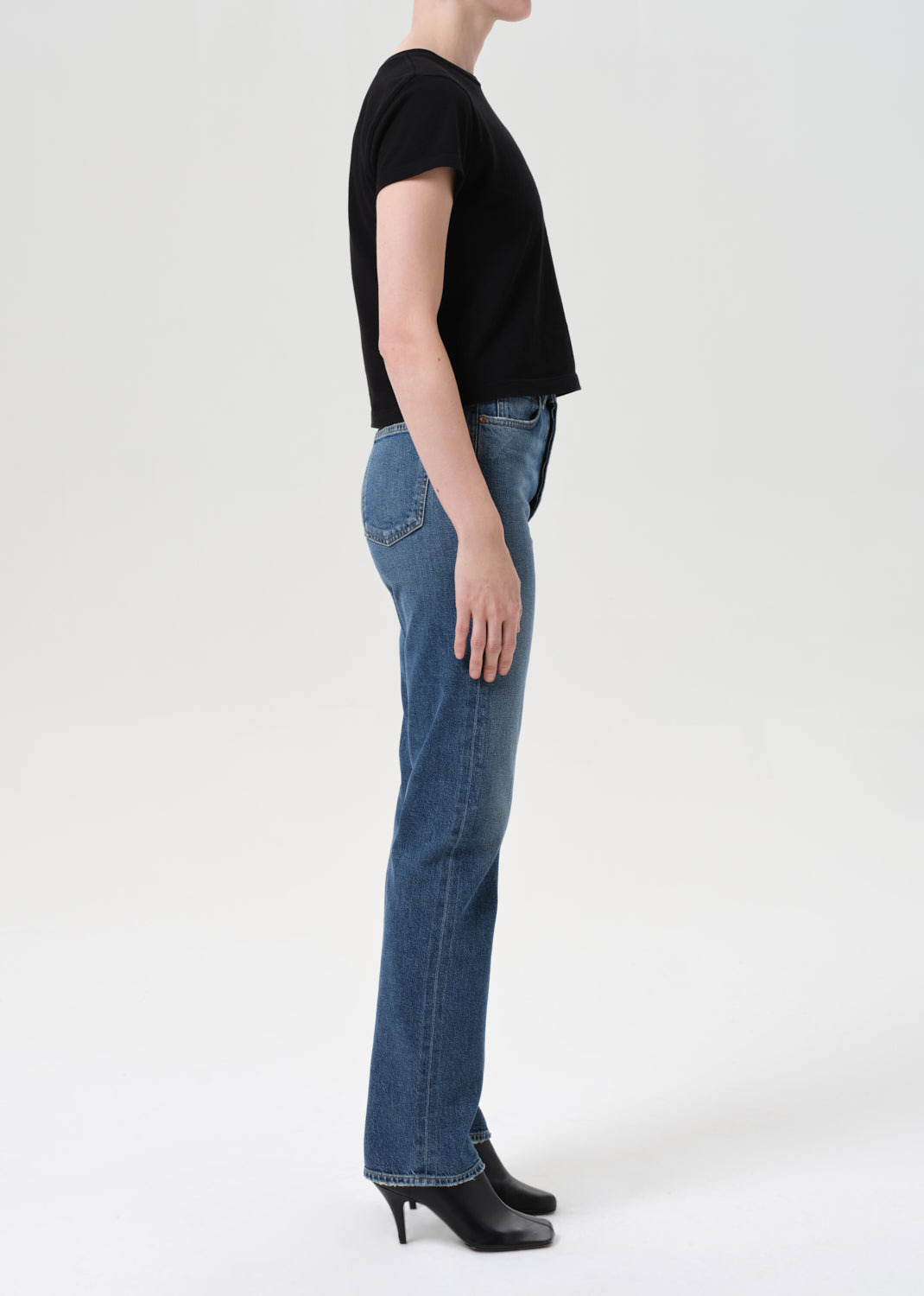 90'S PINCH WAIST HIGH RISE STRAIGHT LONG (COMFORT STRETCH) IN OVERCAST - 4