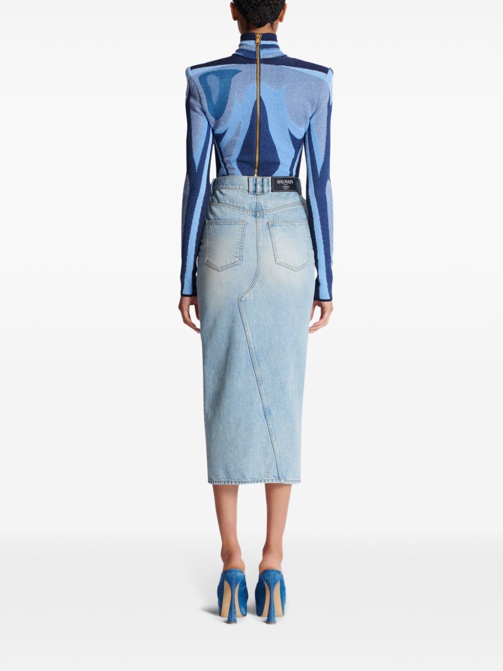 denim midi skirt - 4