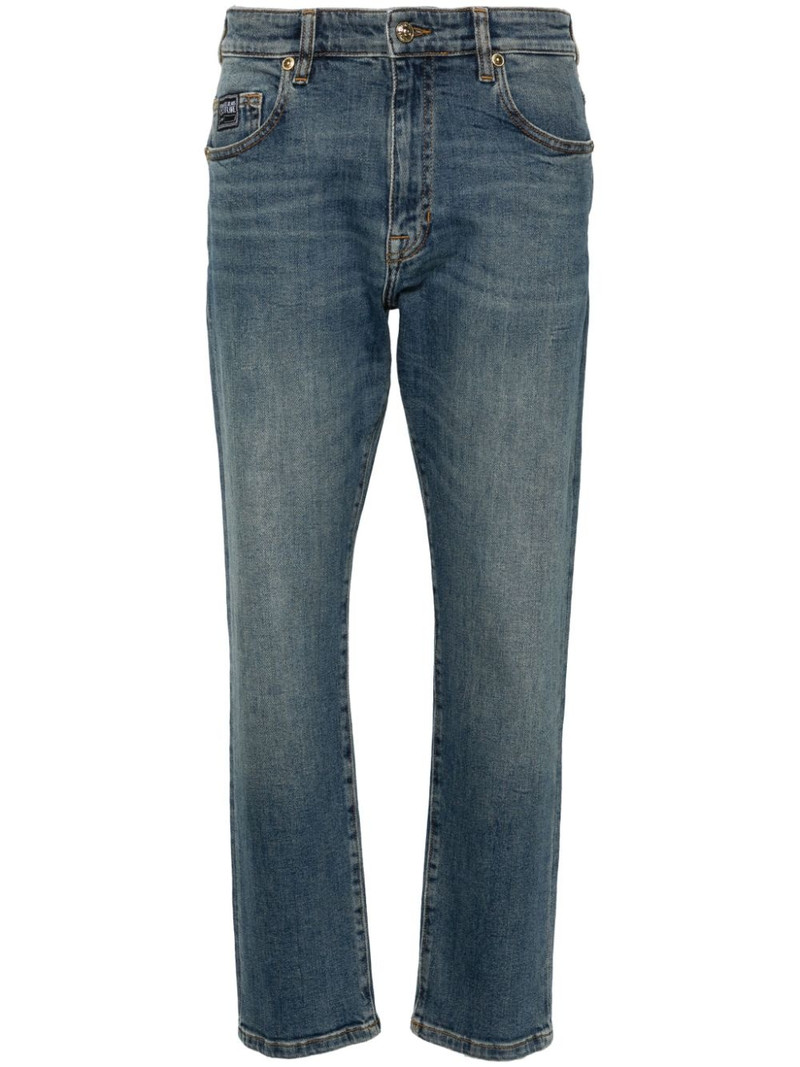 logo-embroidered slim-cut jeans 1