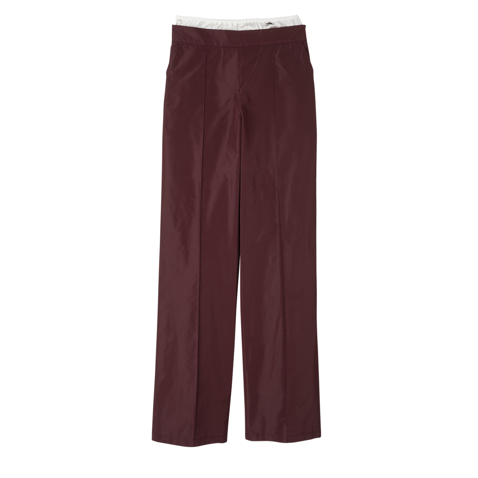 Straight pants with patch Burgundy - Technical taffeta - 1