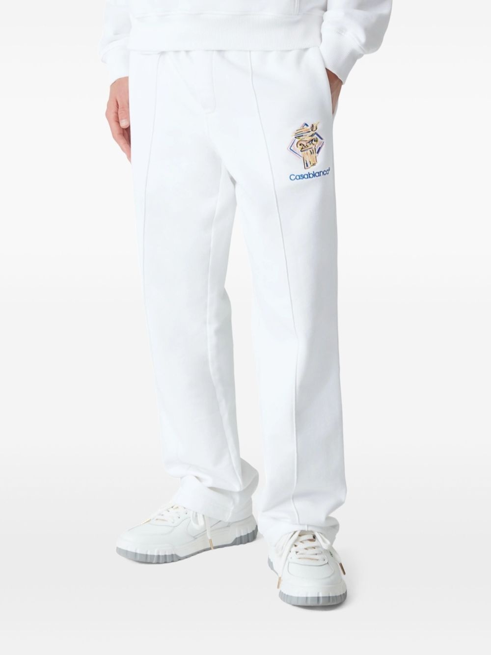 diamond column-embroidered track pants - 4