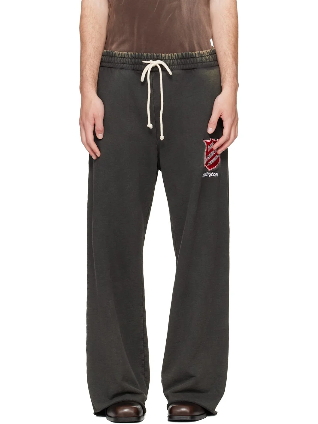Gray 'Anti Death Principal' Sweatpants - 1