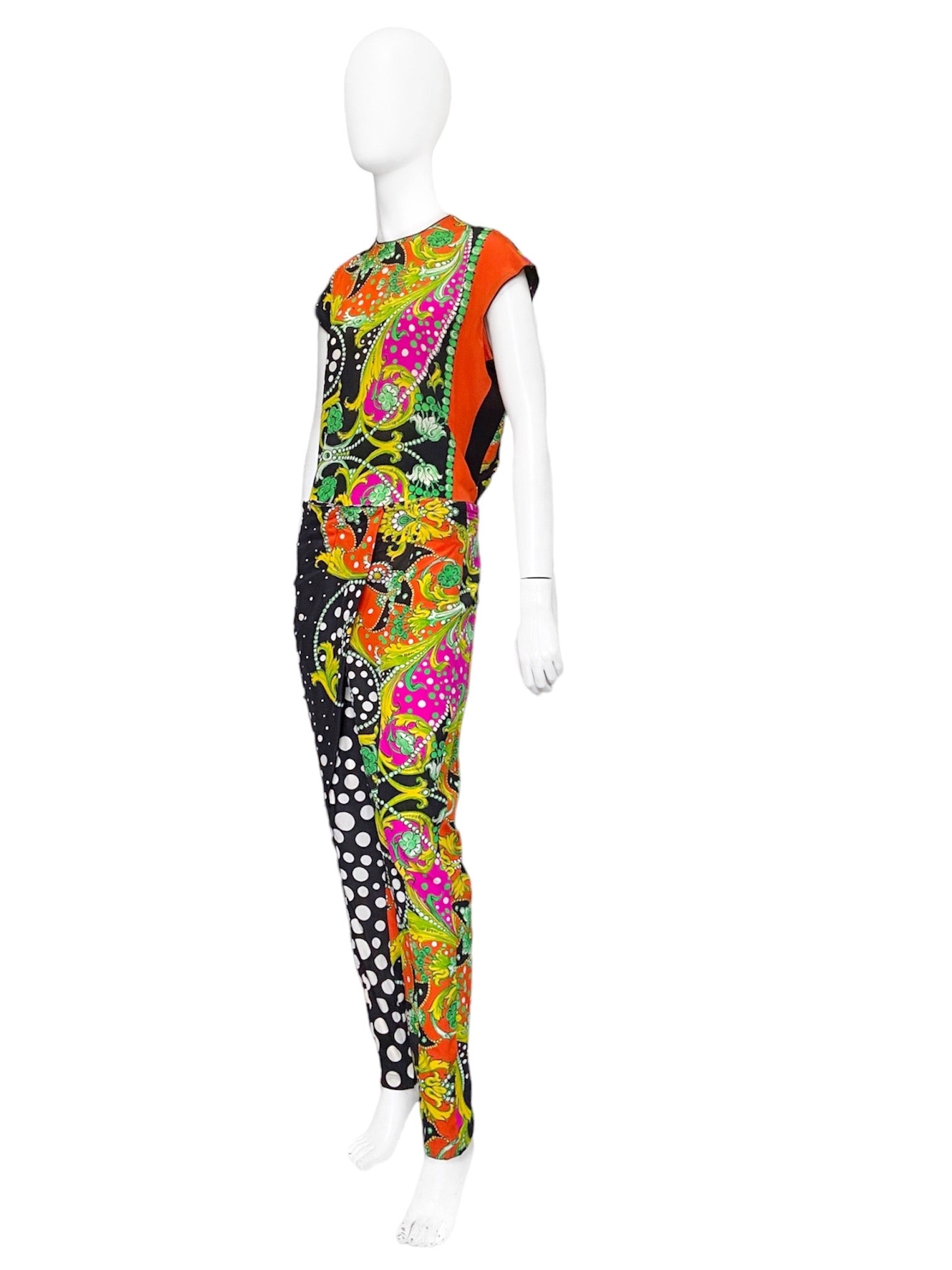 Gianni Versace Spring 1991 Abstract Baroque Draped Sarong Pant Top Ensemble 38 - 5