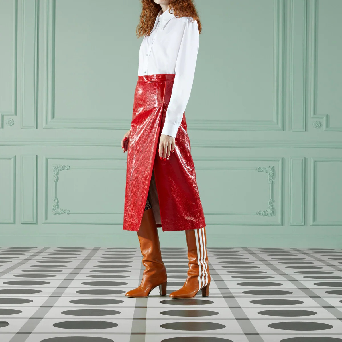 Python print leather skirt - 5