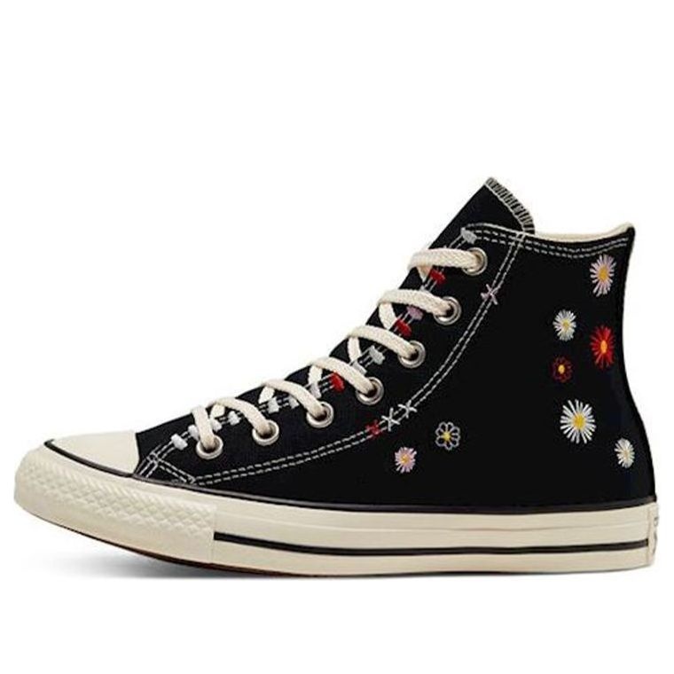 (WMNS) Converse Chuck Taylor All Star High 'Daisy Embroidery - Black' 567993C - 1