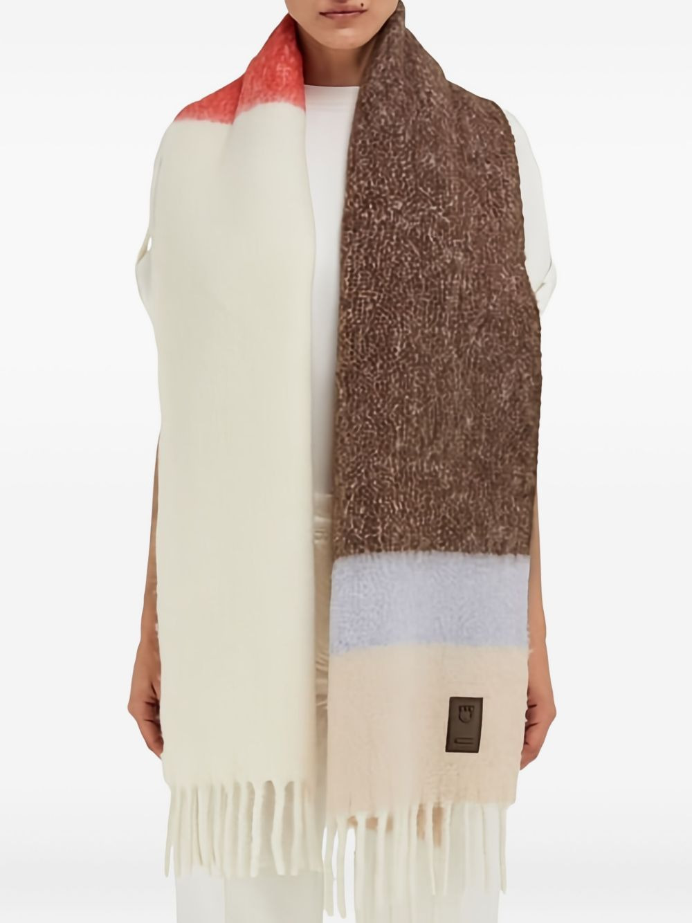 striped fringed scarf - 5