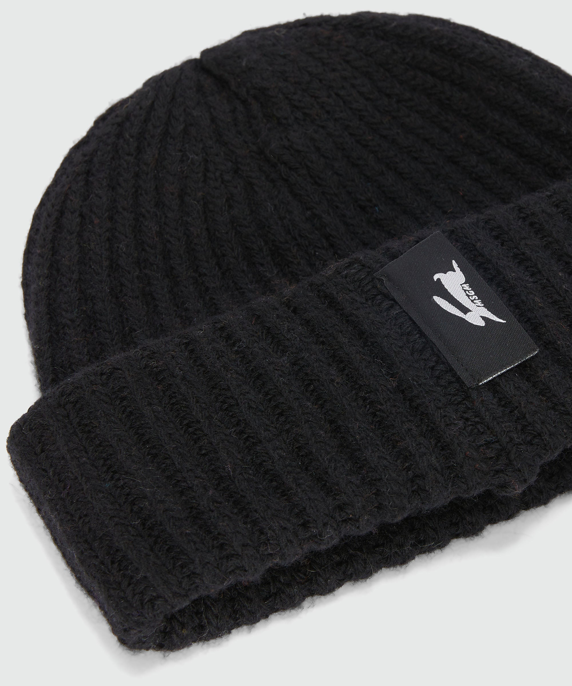 Black ribbed hat with MSGM label - 2