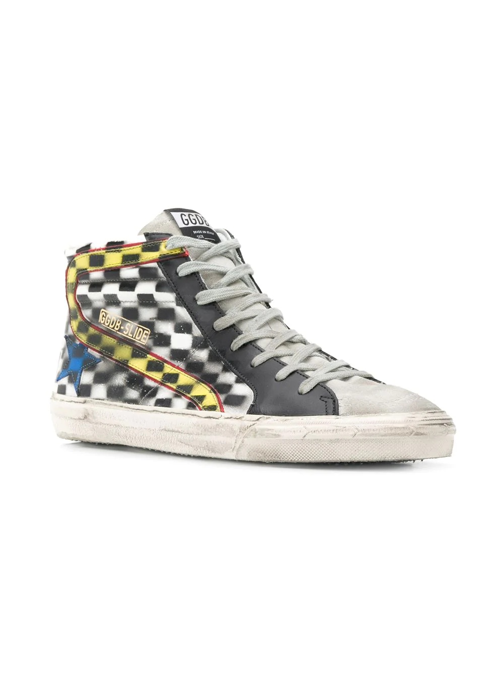 spray checkered hi-tops - 2