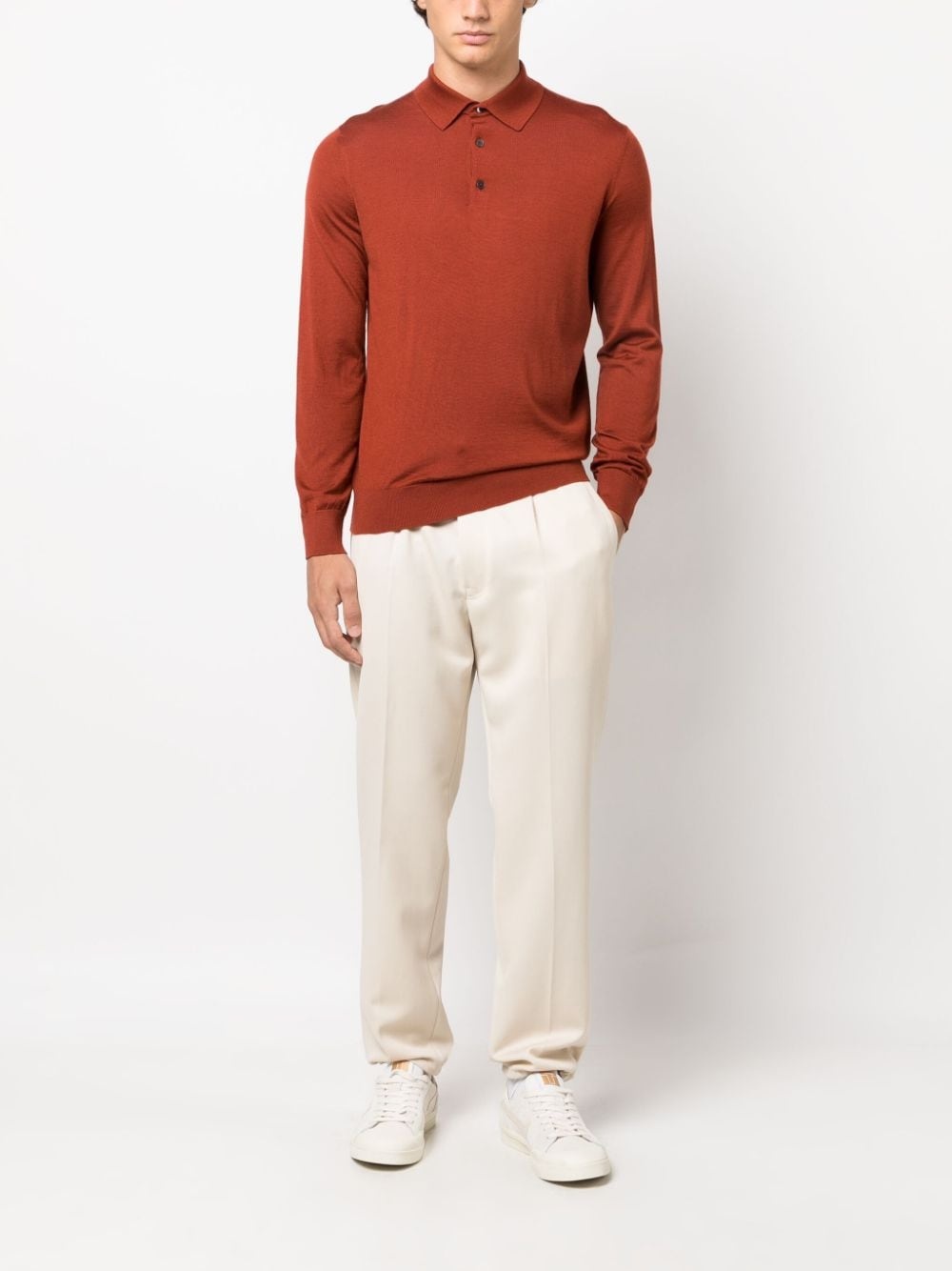 elasticated-ankles wool trousers - 2