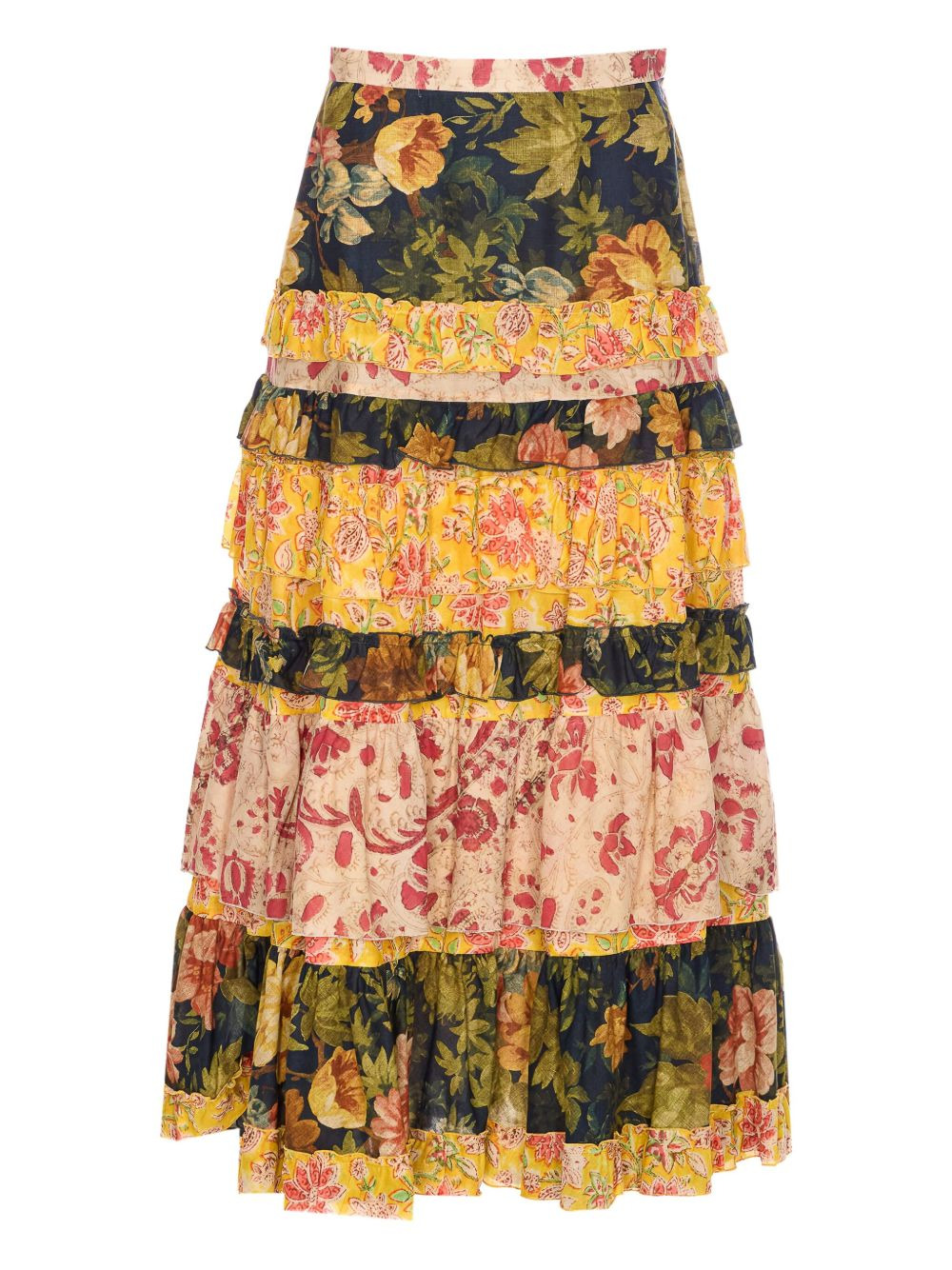 floral-print tiered skirt - 2