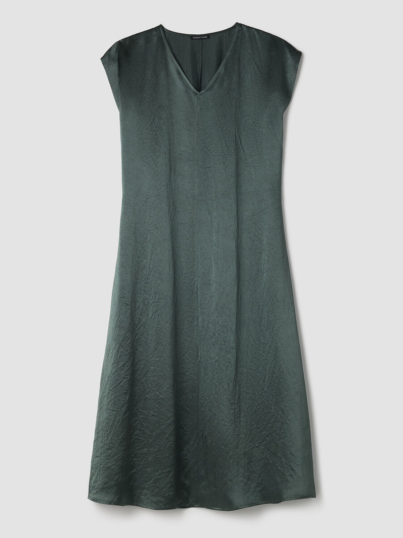 Textured Satin V-Neck Dress 1