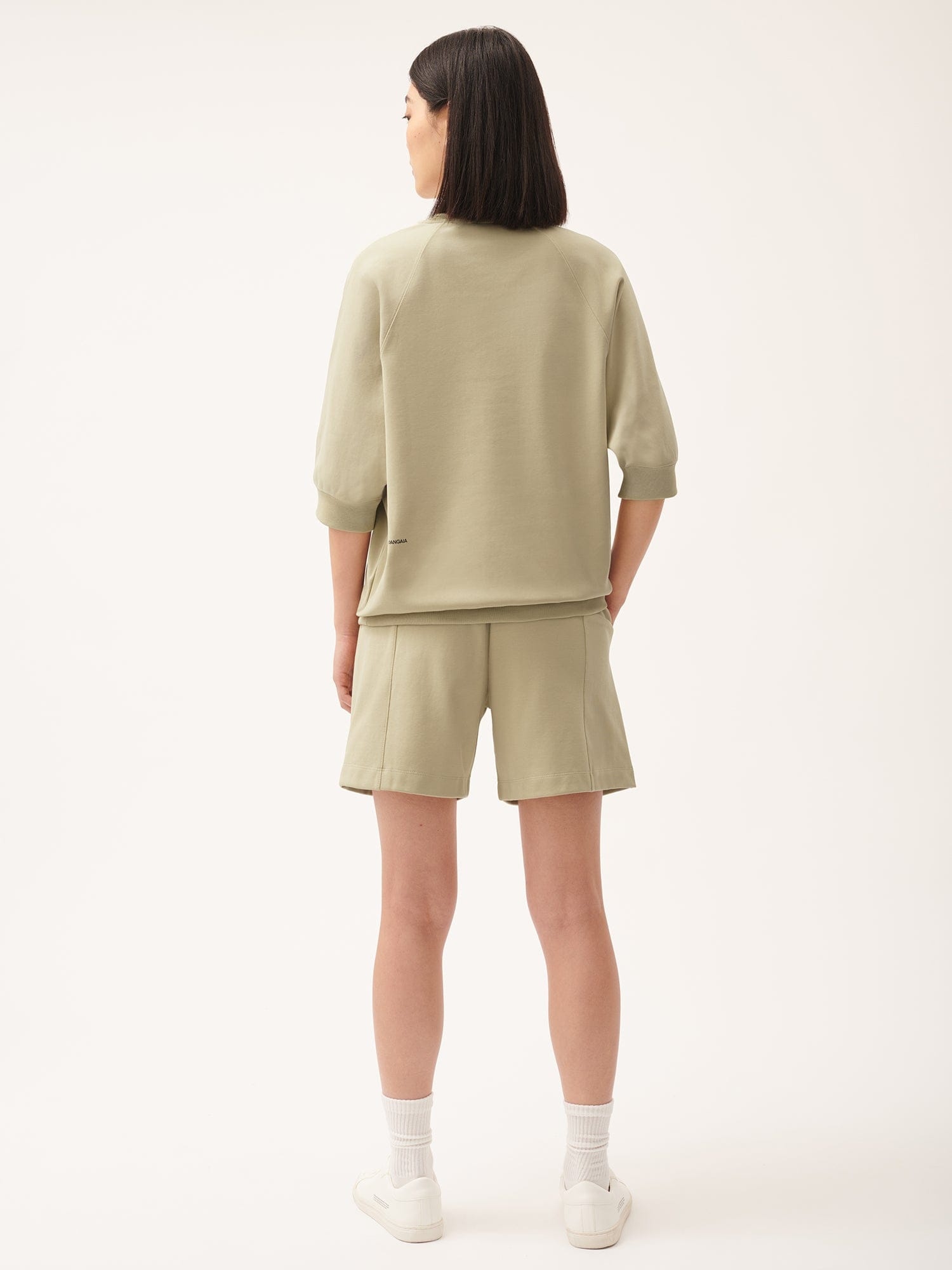 Womens DNA Double Jersey Panelled Shorts - Maitake Beige - 5