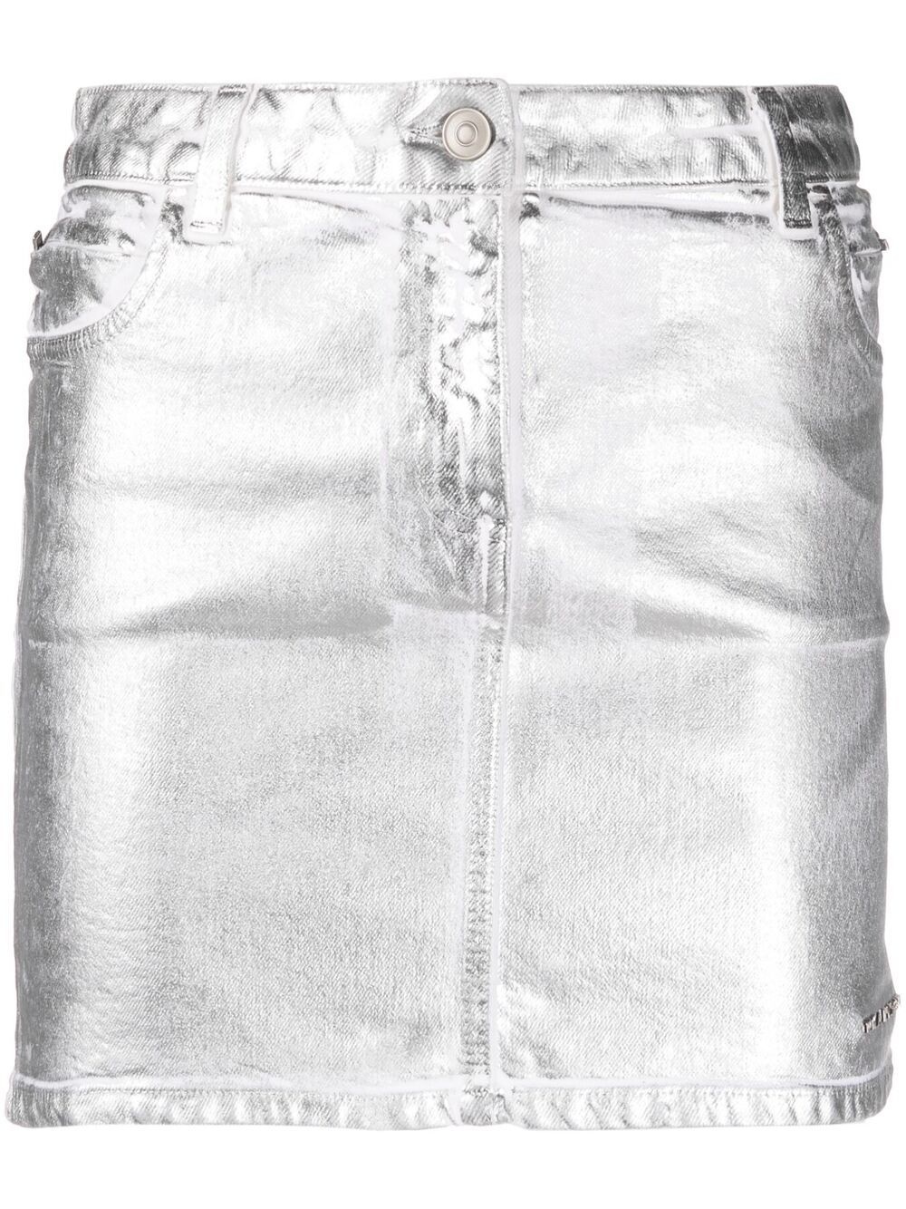 metallic-print mini skirt - 1