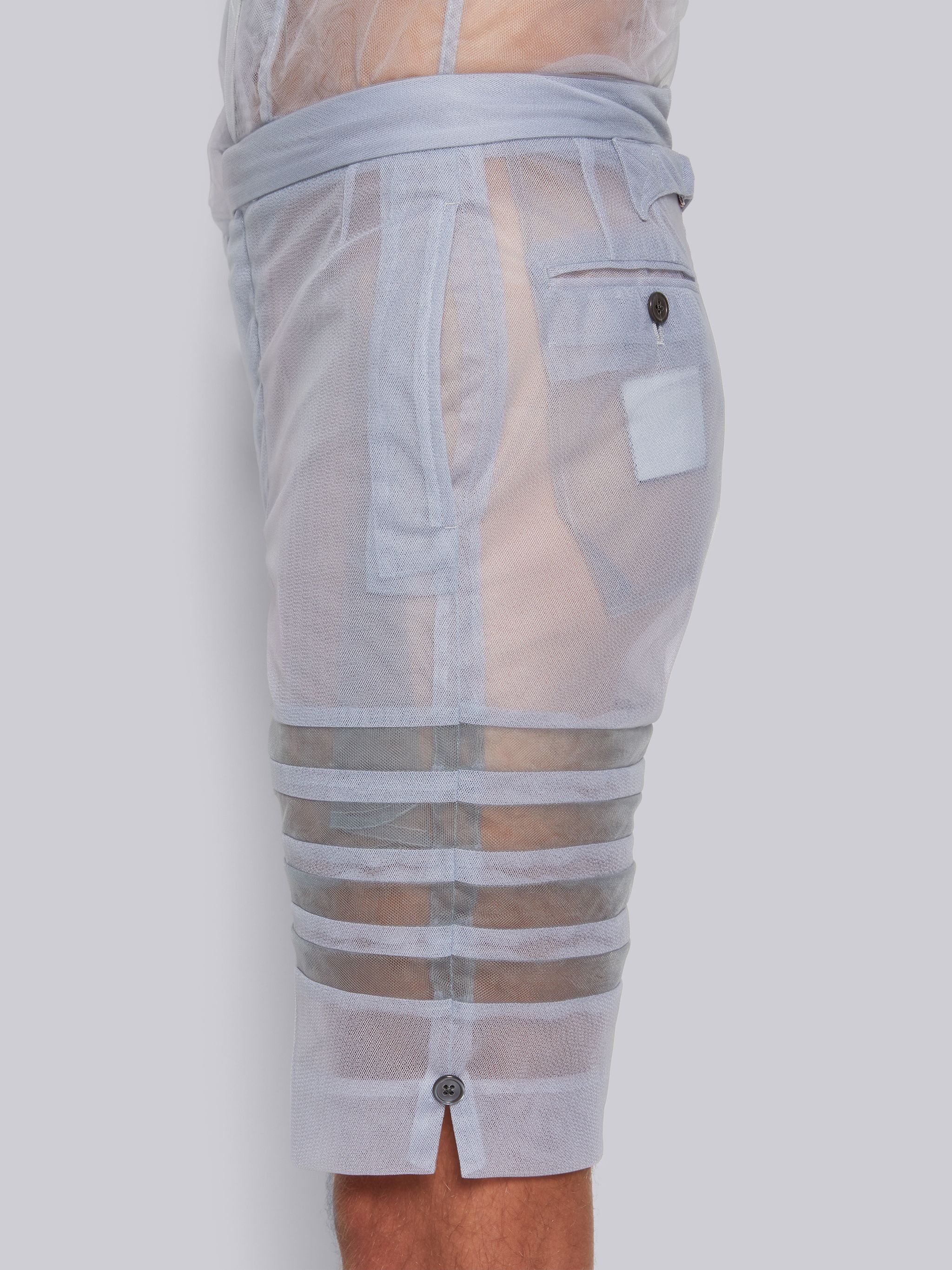 Dark Grey Soft Tulle Classic Backstrap Short - 5