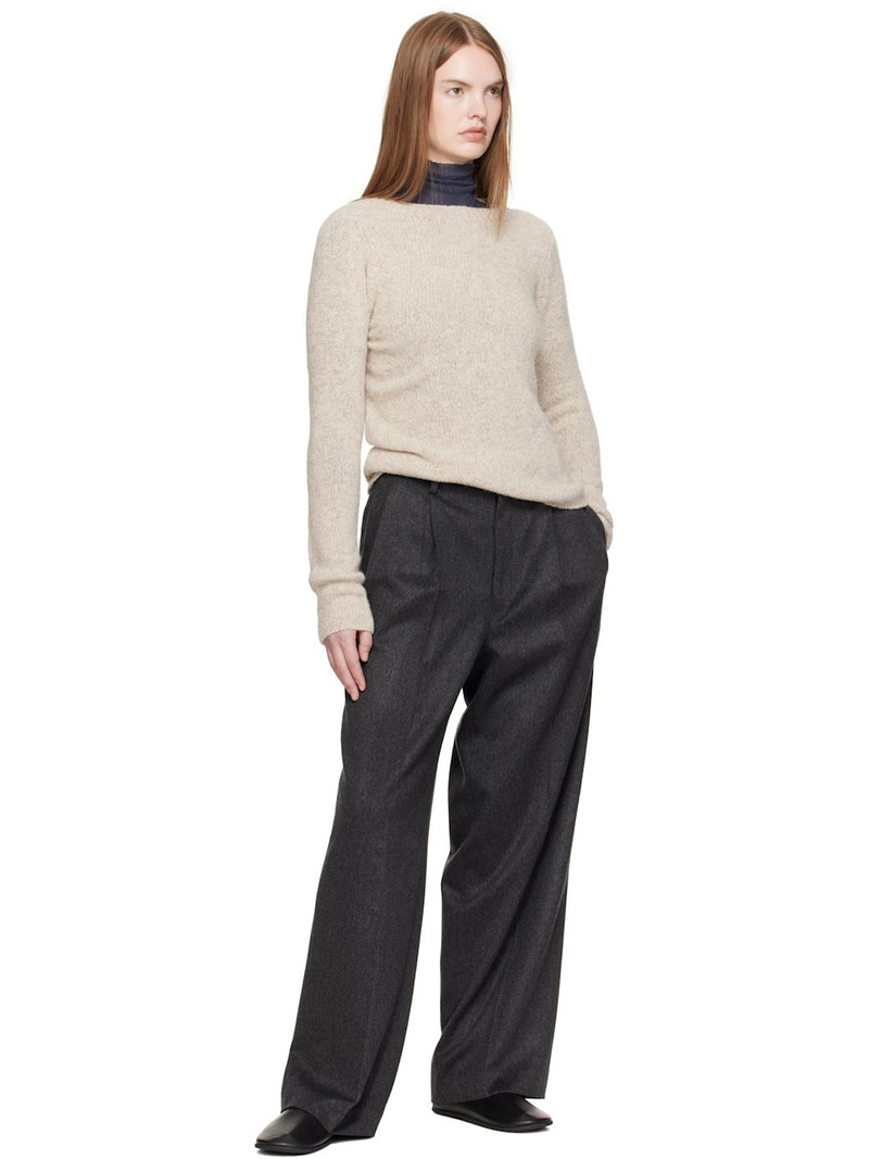 AURALEE Gray Cashmere Moleskin Two-Tuck Trousers outlook