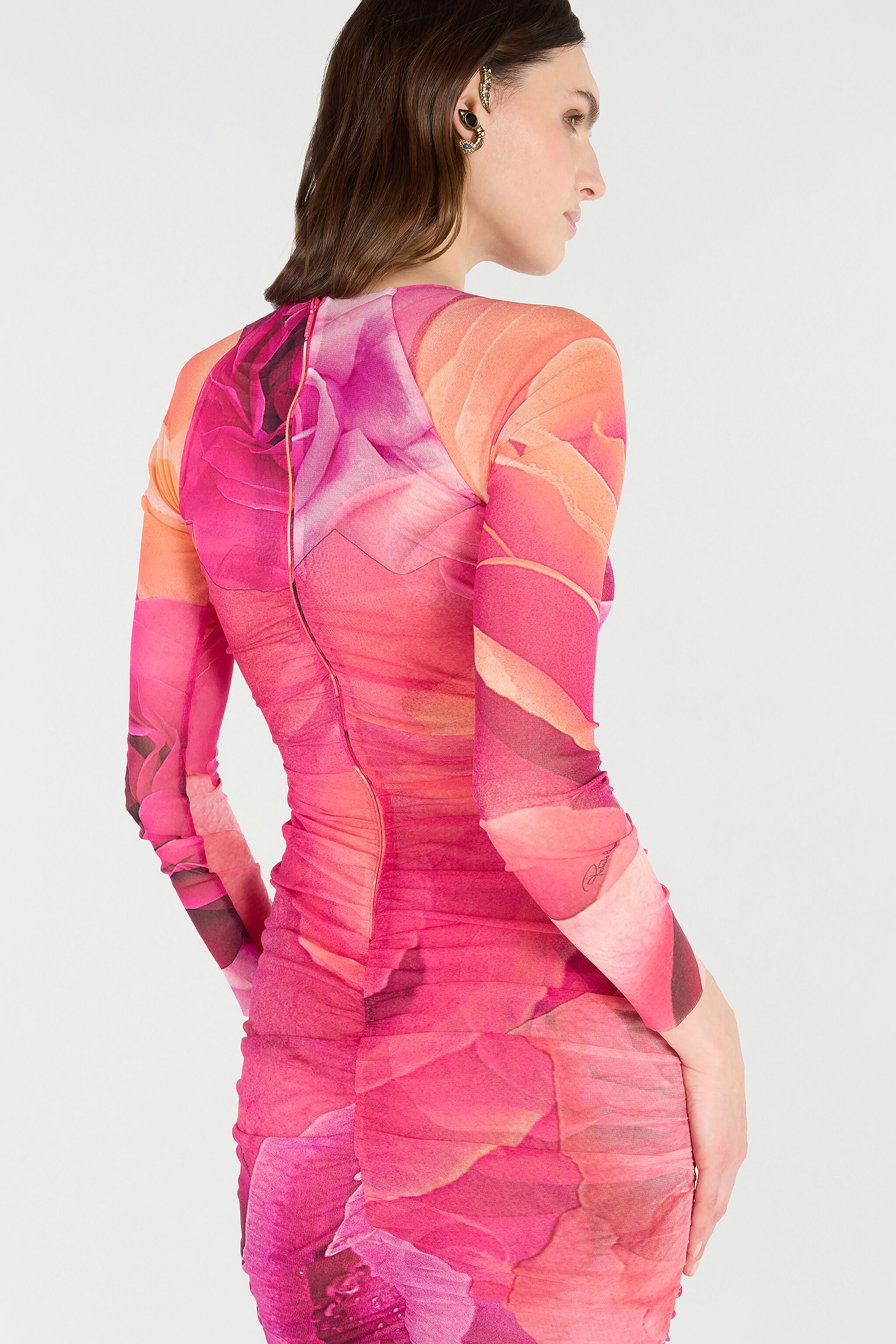 Sheath Dress With Rose Print - 6