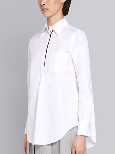 Thom Browne White Solid Poplin Pleat Back Shirt outlook