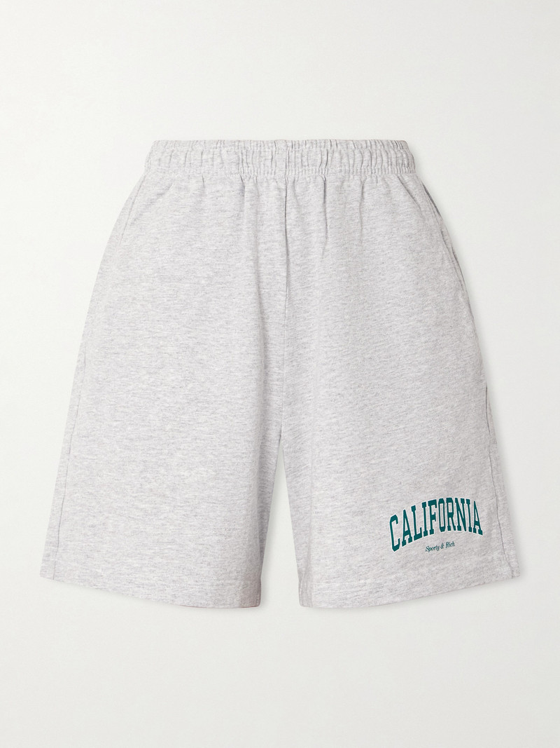 California Printed Cotton-blend Jersey Shorts 1