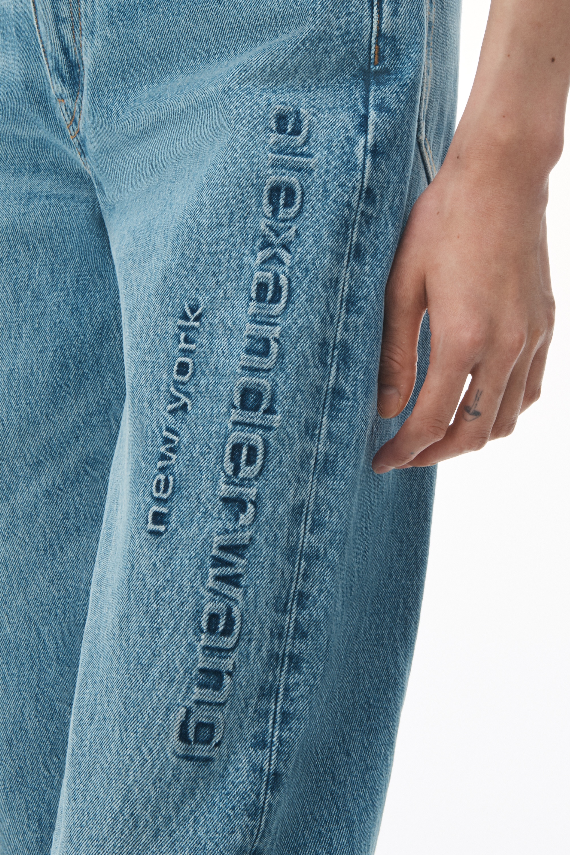 EZ Mid Rise Jean With Embossed Logo - 4