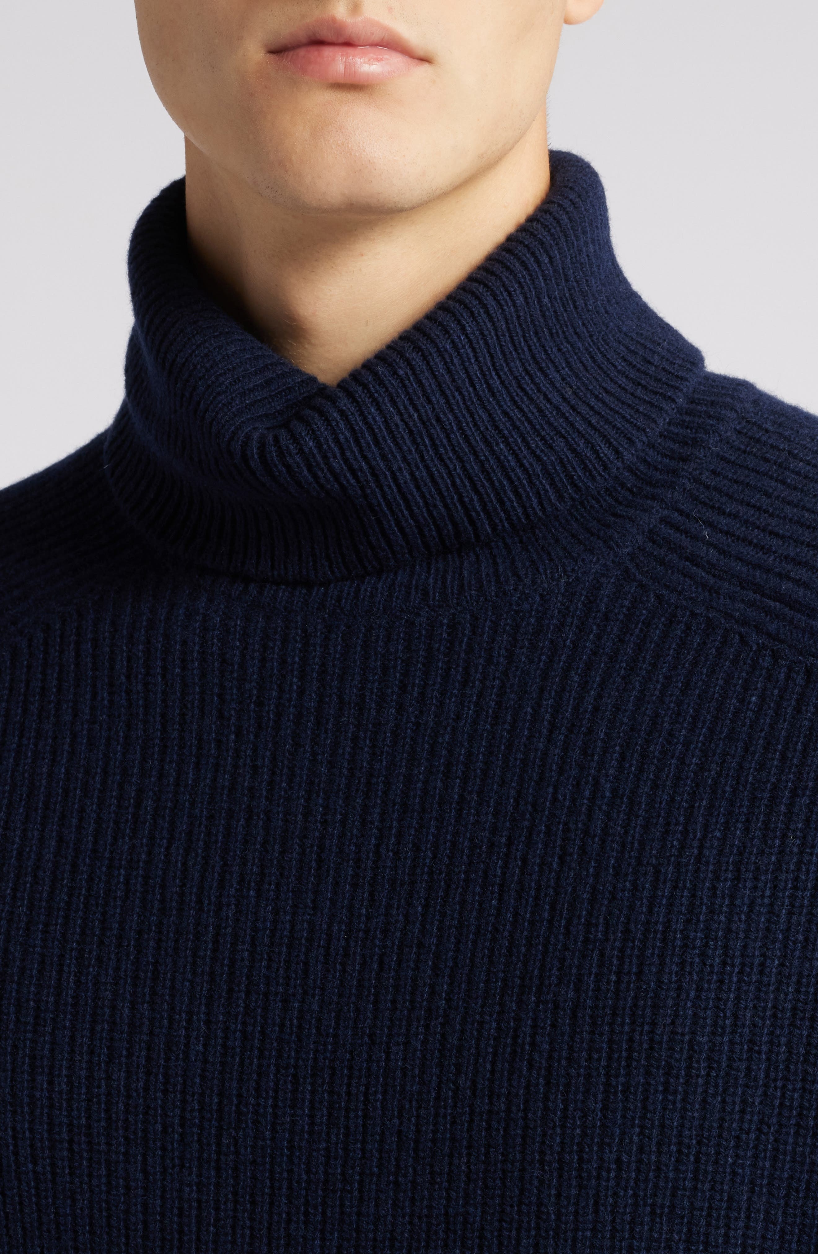 BOSS Evento Recycled Wool Turtleneck Sweater in Dark Blue at Nordstrom - 4